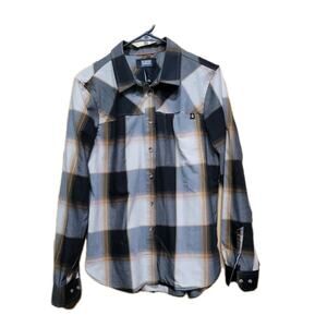 Alaskan Hardgear by Duluth Plaid Mens Medium Button Shirt Gray